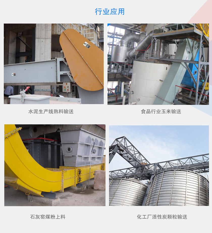 可以水平、傾斜或垂直布置，主要用于水泥、食品、化工、煤炭等行業(yè)